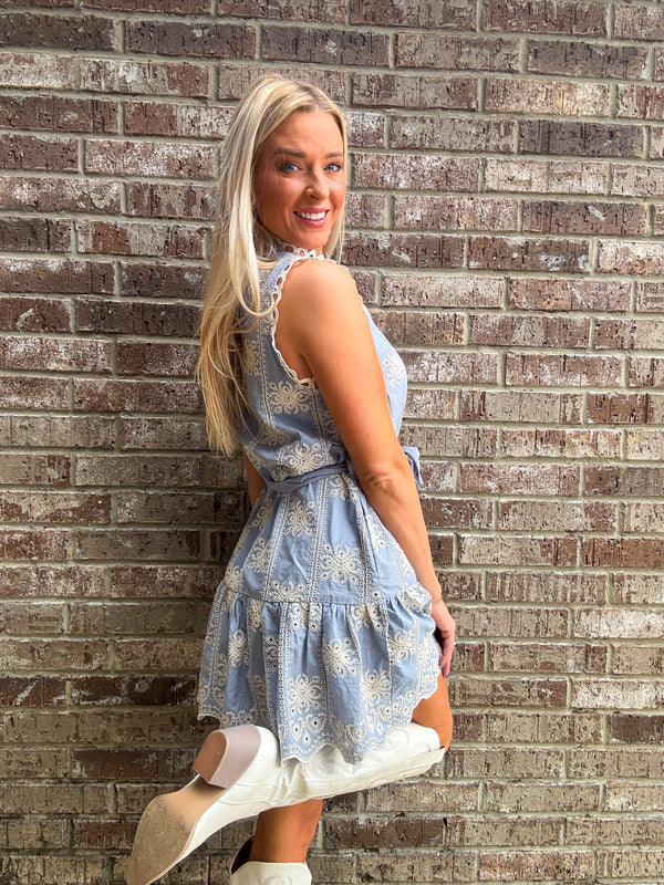 Denim and Lace Dress