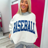 Baseball & Polka Dot Mock Neck Sweatshirt