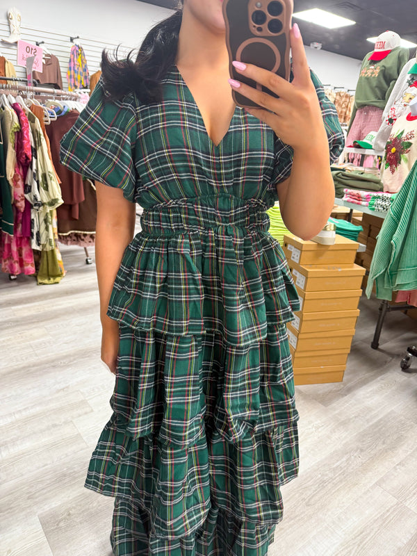 Christmas Cheer Ruffle Midi