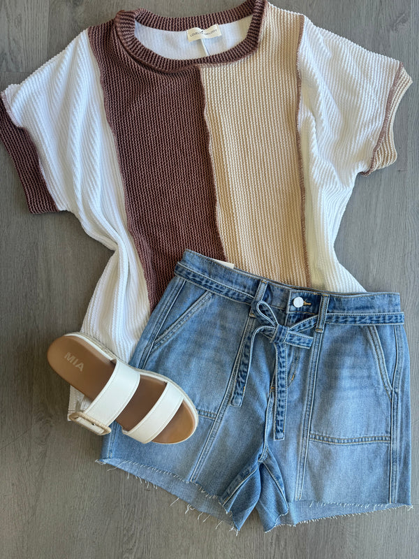 Neutral Shades Ribbed Top