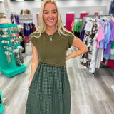 Sweetest Day Gingham Dress Set | Olive