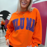 Orange and Purple Lulu Mac Embroidery Sweatshirt