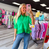The Darling Days Ruffle Button Top
