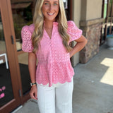 All Eyes on You Eyelet Top