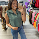 Sleeveless Zip Up Sweater Vest