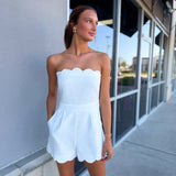 Strapless Scallop Romper