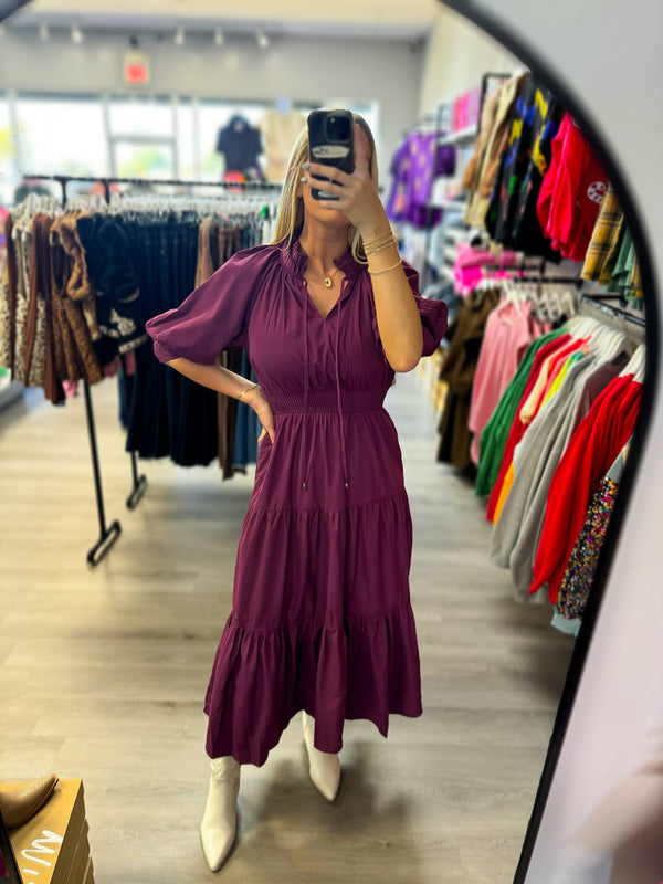 Plum Midi Dress