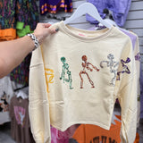 Skeleton Dance Sequin Cropped Sweatshirt
