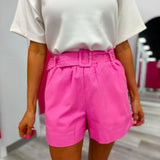 Pink Belted Shorts