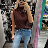 Chocolate Sleeveless Sweater