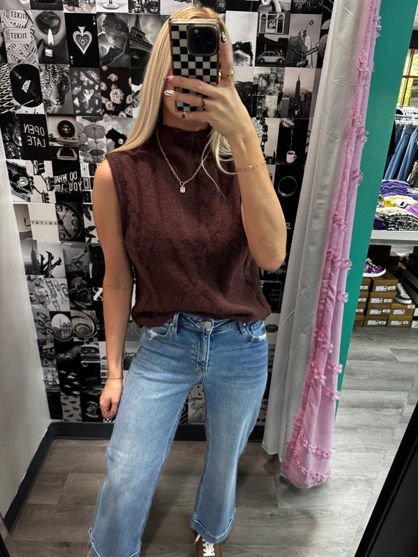 Cholocate Sleeveless Sweater