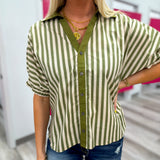 Olive Hour Stripe Top