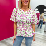 Pretty In Petals Peplum Top