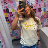 Tiger Embroidery Bow Tee Ivory