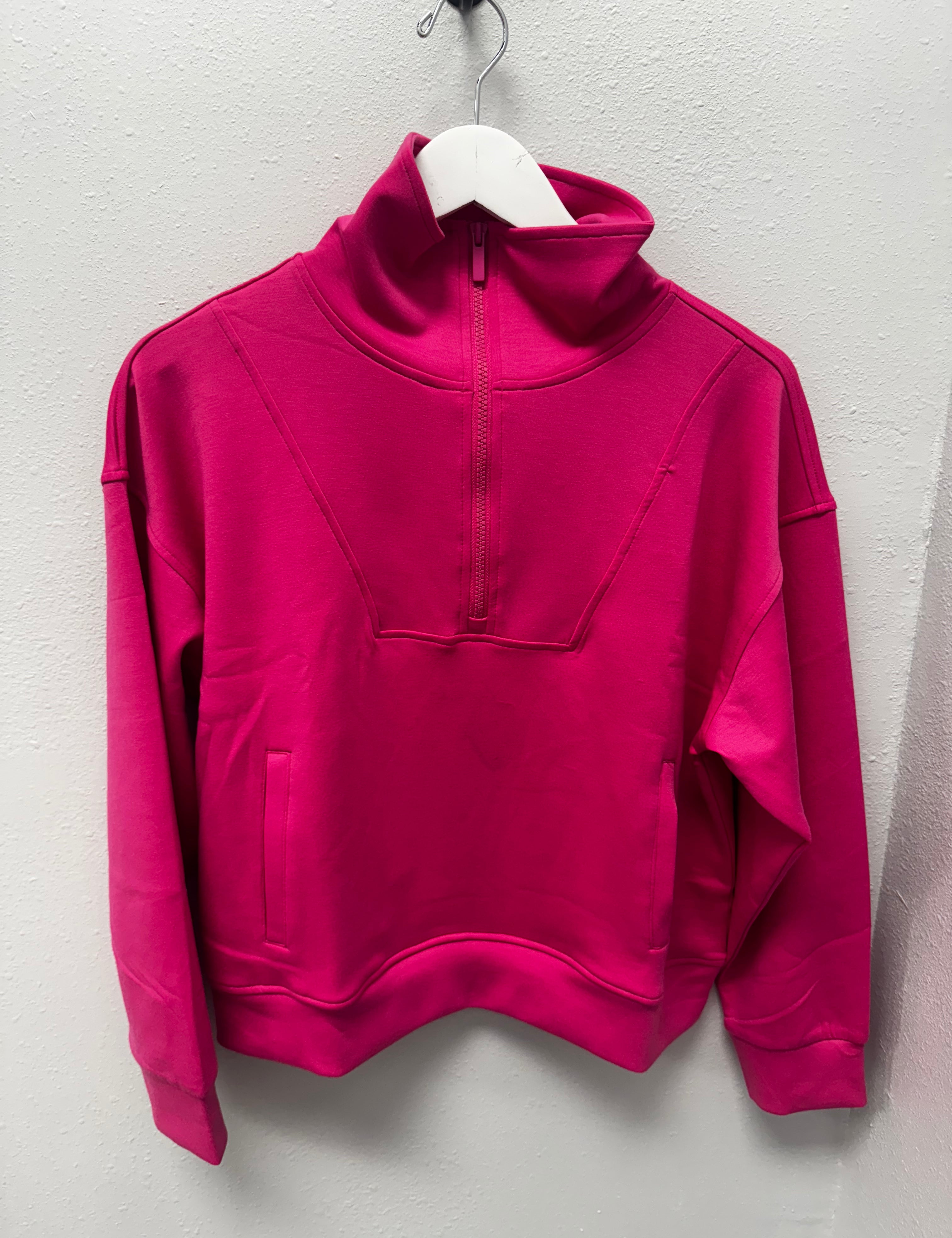 BLACK FRIDAY | High Neck Scuba Half Zip Pullover