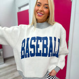 Baseball & Polka Dot Mock Neck Sweatshirt