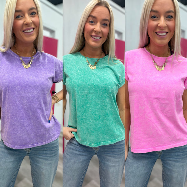 My Favorite Find | Acid Wash Cuffed Short Sleeve Tee