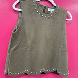 The Edge of Fall Studded Scallop Hem Top