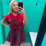 Bow Holiday Plaid Dress