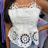 Lace Peplum Tank