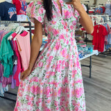 Floral Dreams Dress White and Pink