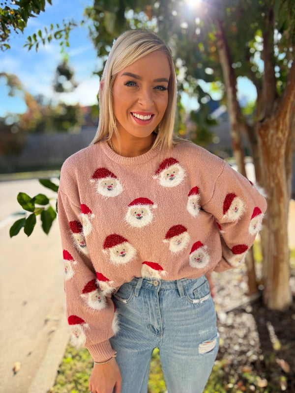 Santa Claus Lane Sweater - Blush