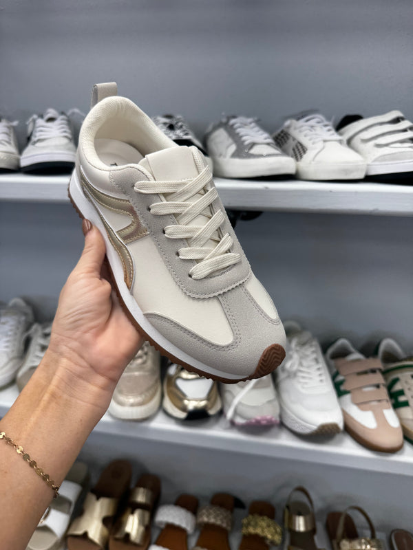 Gold and Cream Sneaker