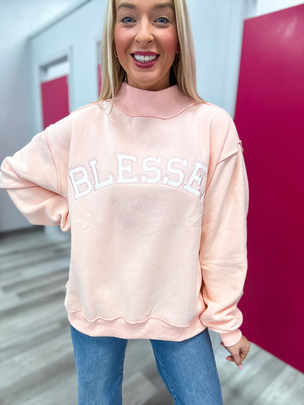Blessed Baby Pink Mockneck
