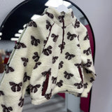 Brown and Cream Bow Sherpa