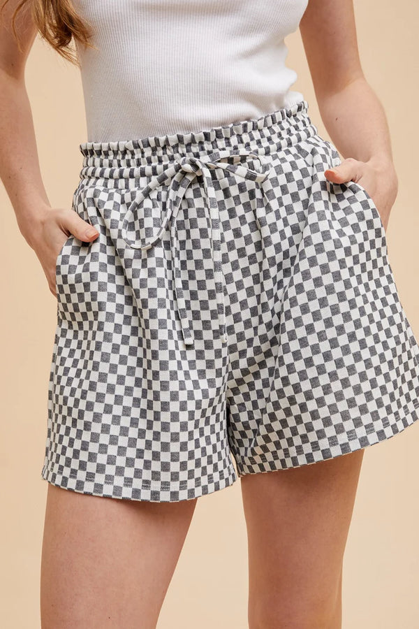 Checker Board Knit Shorts