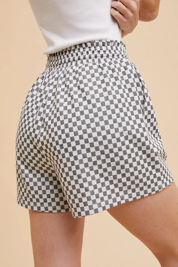 Checker Board Knit Shorts