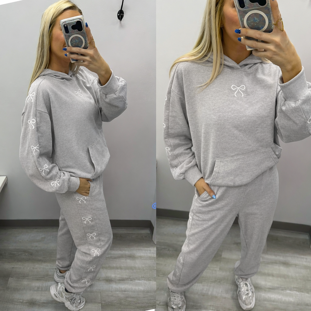 Bow Hoodie and Joggers Set
