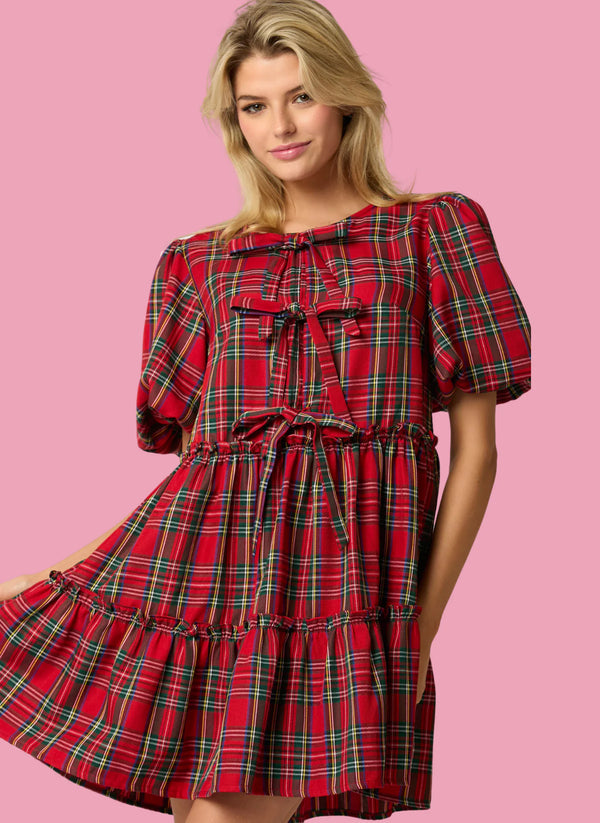 Merry Little Christmas Plaid Dress