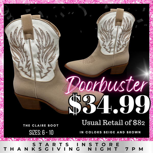 SALE | Claire White Beige Boot | FINAL SALE