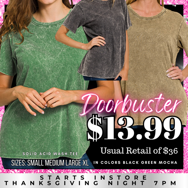 BLACK FRIDAY | Washed Short Sleeve Top