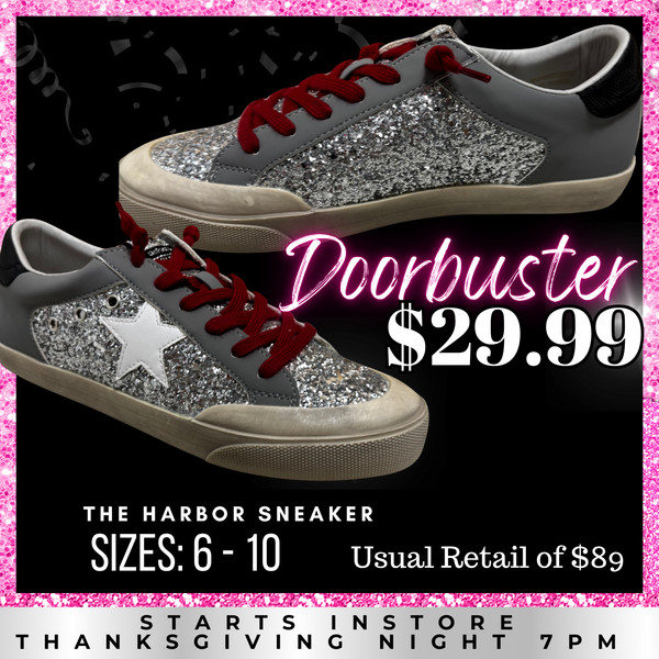BLACK FRIDAY | The Harbor Sneaker | Glitter Grey