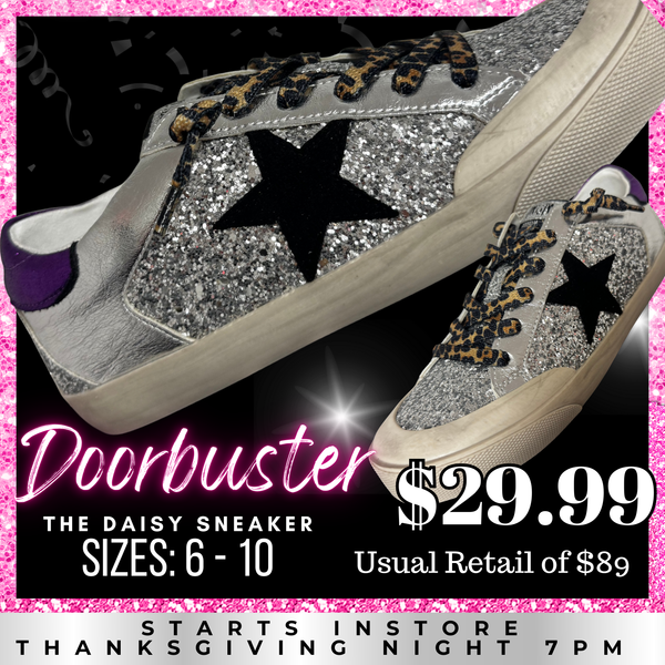 BLACK FRIDAY | The Harbor Sneaker | Silver Leopard Laces