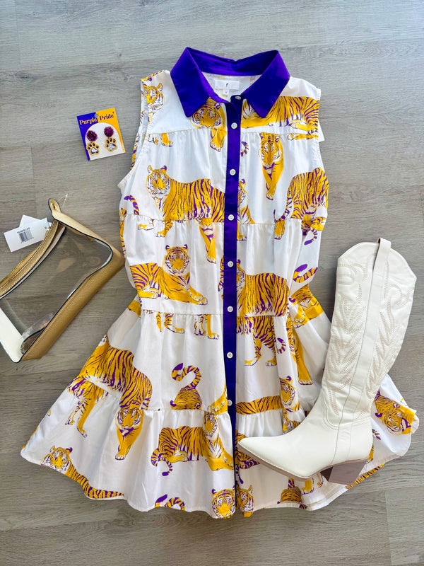 Tigers Poplin Tank Dress