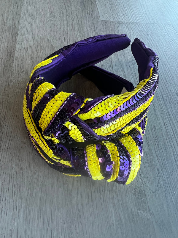 Purple/Gold Sequin Headband