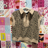 Taupe Leopard Zip Top