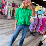 The Darling Days Ruffle Button Top