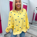Dot Your Way Pullover | Yellow and Blue