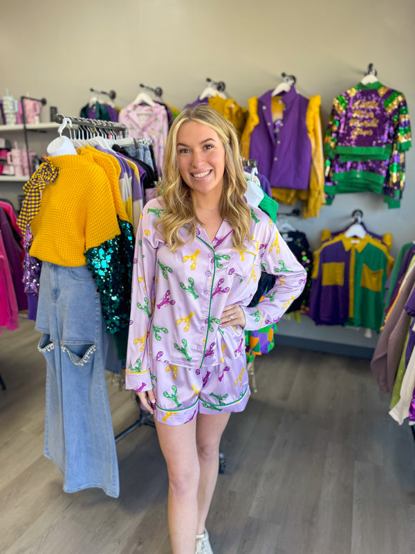 Mardi Gras Crawfish Pajama Set