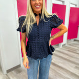 All Eyes on You Eyelet Top