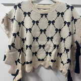 Bow Sweater Cream Black