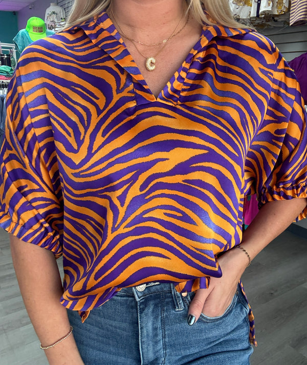 The Sloan Top -  Tiger Stripes