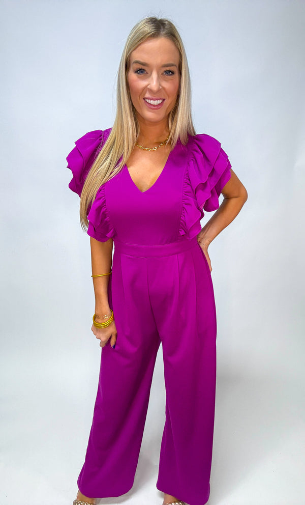 With Some Flair Jumpsuit Violet