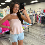 Satin Sky Halter Top