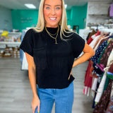Fall In Love Cropped Sweater Top - black