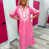 The Pink Luxe Embroidered Midi